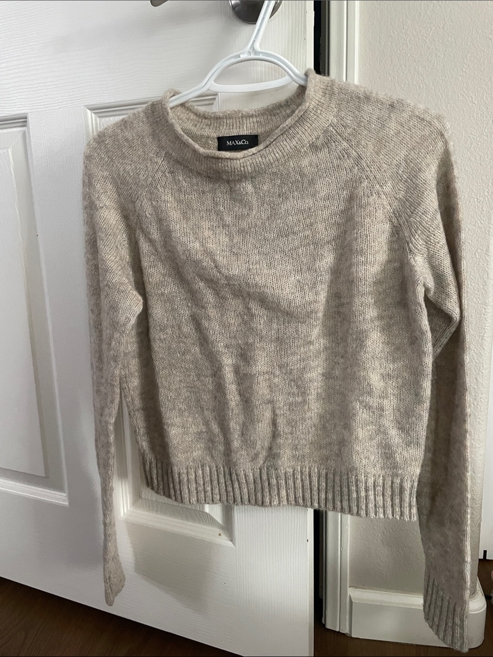 Max & Co. Women's Crewneck Knit Sweater in Heathered Beige